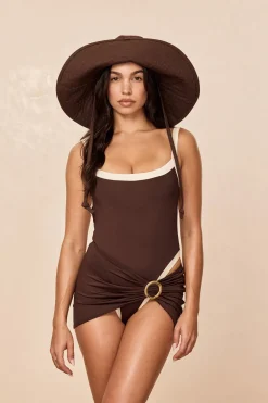 Monday Swimwear Barcelona One Piece - Espresso/Ivory