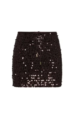 Monday Swimwear Cartagena Skirt - Espresso Sequin