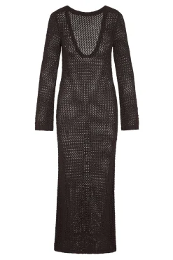 Monday Swimwear Cozumel Dress - Espresso Petit Crochet