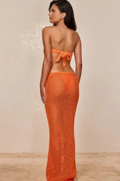 Monday Swimwear Fontelina Skirt - Tangerine Petit Crochet