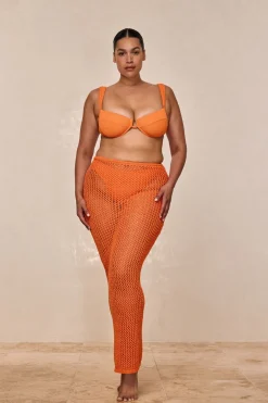 Monday Swimwear Fontelina Skirt - Tangerine Petit Crochet