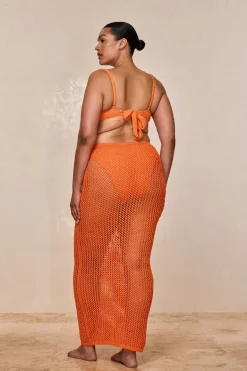 Monday Swimwear Fontelina Skirt - Tangerine Petit Crochet