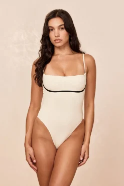 Monday Swimwear Sausalito One Piece - Ivory/Black