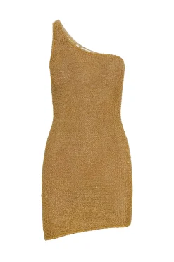 Monday Swimwear Taormina Dress - Antique Gold Sequin Knit